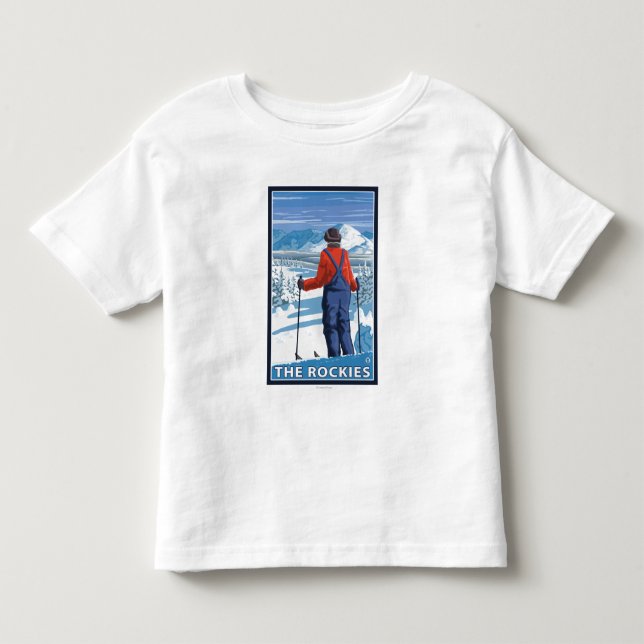 Skifahrer-Bewundern - die Rockies Kleinkind T-shirt (Vorderseite)