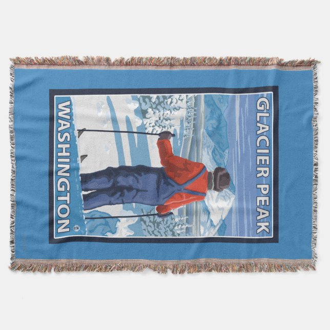 Skifahrer-Bewundern - Gletscher-Spitze, Washington Decke (Vorderseite)