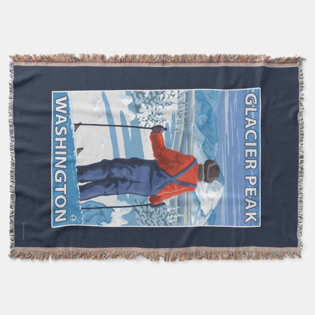 Skifahrer-Bewundern - Gletscher-Spitze, Washington Decke (Vorderseite)