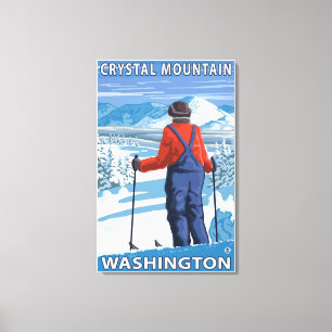 Skifahrer-Bewundern - Kristallberg, Washington Leinwanddruck