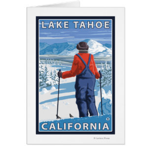 Skifahrer-Bewundern - Lake Tahoe, Kalifornien