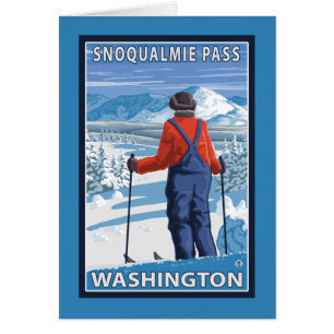 Skifahrer-Bewundern - Snoqualmie Durchlauf,