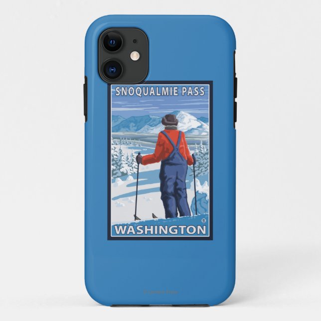 Skifahrer-Bewundern - Snoqualmie Durchlauf, Case-Mate iPhone Hülle (Rückseite)