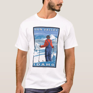 Skifahrer-Bewundern - Sun Valley, Idaho T-Shirt