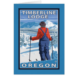 Skifahrer-Bewundern - Timberline-Häuschen, Oregon