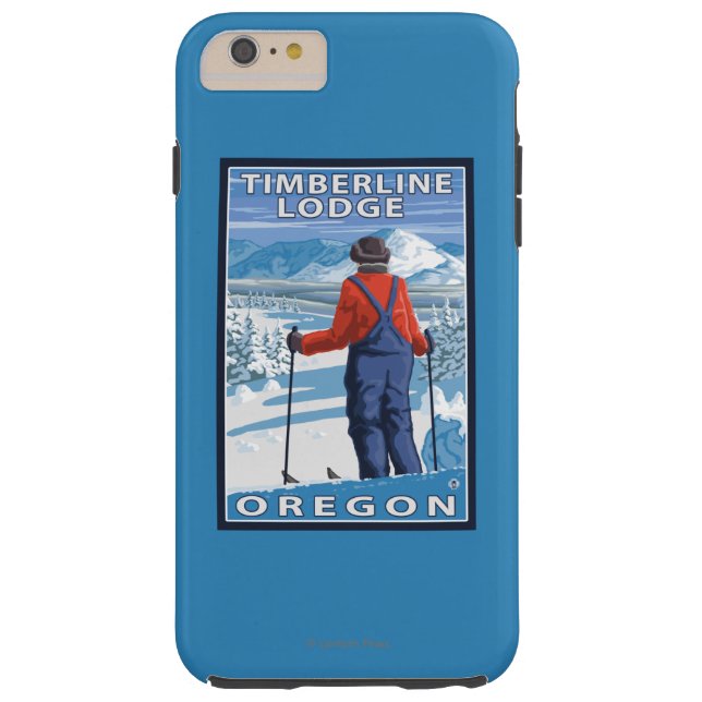Skifahrer-Bewundern - Timberline-Häuschen, Oregon Case-Mate iPhone Hülle (Rückseite)