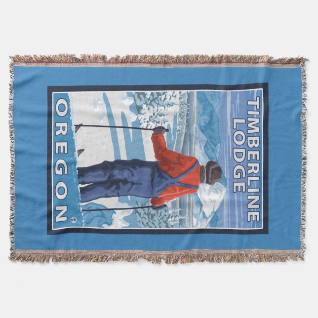 Skifahrer-Bewundern - Timberline-Häuschen, Oregon Decke (Vorderseite)