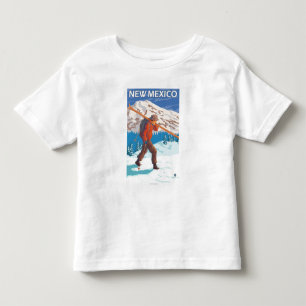 Skifahrer, der SkisNew Mexiko trägt Kleinkind T-shirt