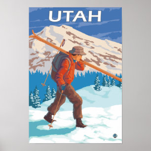 Skifahrer, der SkisUtah trägt Poster