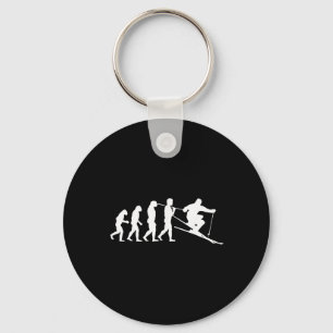 Skifahrer Evolution Ski Skifahren Geschenk Winters Schlüsselanhänger