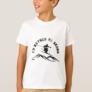 Skifahrer Ich würde lieber Ski fahren Ski _1 T-Shirt