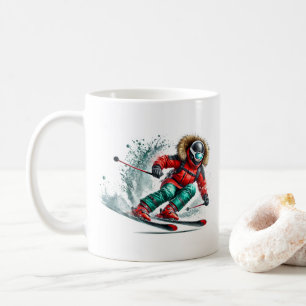 Skifahrer kaffeetasse
