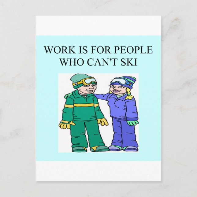 Skifahrer Postkarte (Vorderseite)