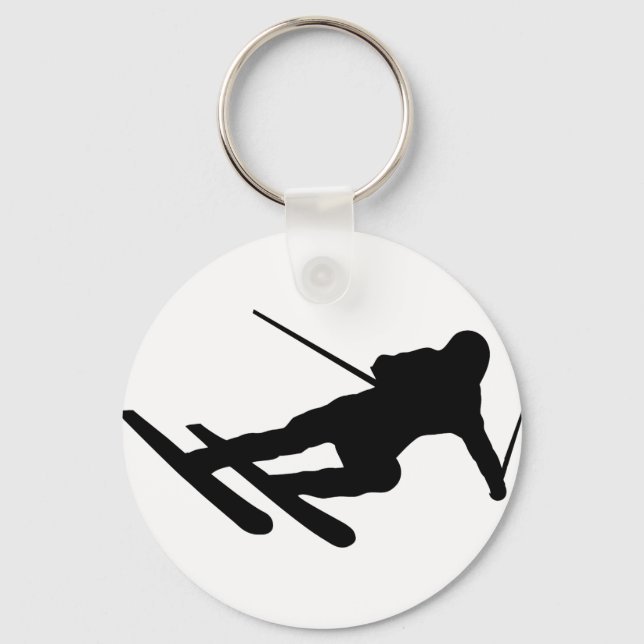 Skifahrer Schlüsselanhänger (Vorderseite)