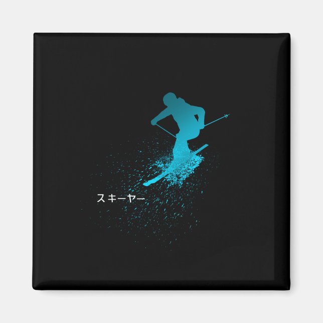 Skifahrer, Ski, japanischer Magnet (Vorne)