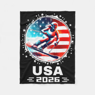 Skifahrer Ski USA Team 2026 Skifahren Amerikanisch Fleecedecke