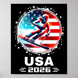 Skifahrer Ski USA Team 2026 Skifahren Amerikanisch Poster
