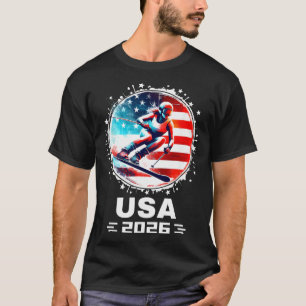 Skifahrer Ski USA Team 2026 Skifahren Amerikanisch T-Shirt