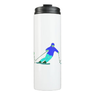 Skifahrer Skifahren Thermosbecher