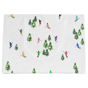 Skifahrer Skifahren Winterbaume Große Geschenktüte