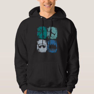 Skifahrer Skifahren Wintersport Hoodie