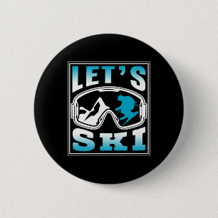 Skifahrer Skifahren Wintersportler Button