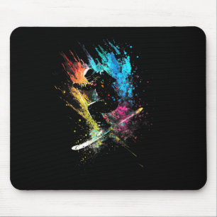 Skifahrer Splash Art Freestyle Skifahren Skifahren Mousepad