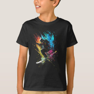Skifahrer Splash Art Freestyle Skifahren Skifahren T-Shirt