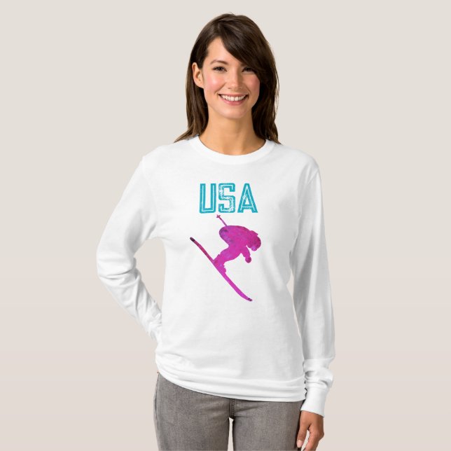 Skifahrer T-Shirt (Vorne ganz)