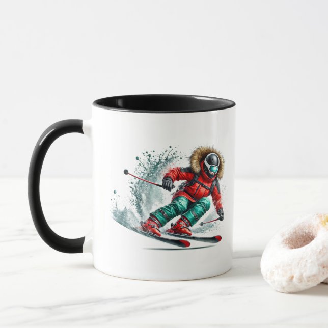Skifahrer  tasse (Mit Donut)