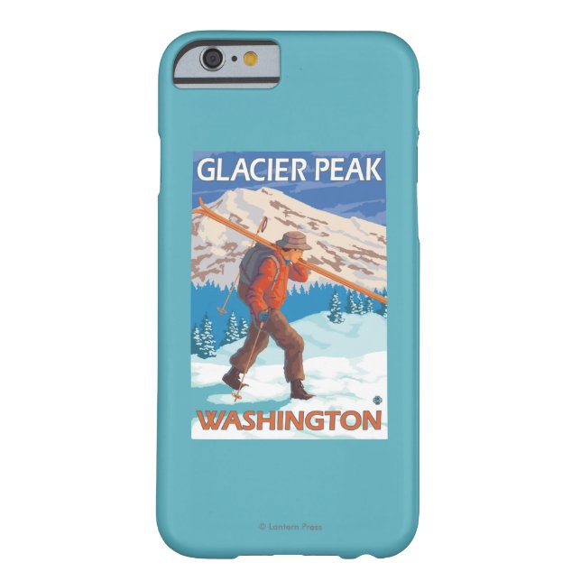 Skifahrer-tragende Schnee-Skis - Gletscher-Spitze, Case-Mate iPhone Hülle (Rückseite)