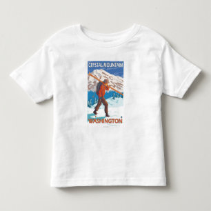 Skifahrer-tragende Schnee-Skis - Kristallberg, WA Kleinkind T-shirt