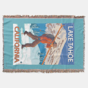 Skifahrer-tragende Schnee-Skis - Lake Tahoe, Decke