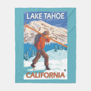 Skifahrer-tragende Schnee-Skis - Lake Tahoe, Fleecedecke