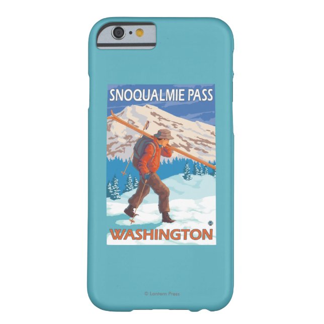 Skifahrer-tragende Schnee-Skis - Snoqualmie Case-Mate iPhone Hülle (Rückseite)