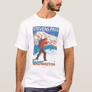 Skifahrer-tragende Schnee-Skis - T-Shirt