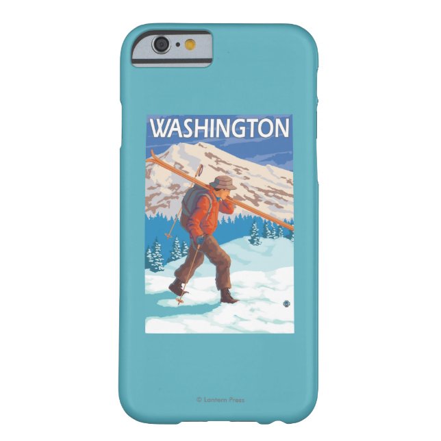 Skifahrer-tragende Schnee-Skis - Washington Case-Mate iPhone Hülle (Rückseite)