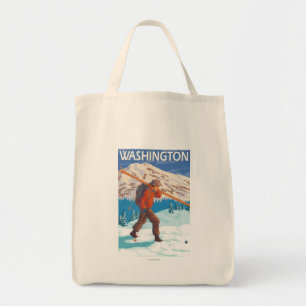 Skifahrer-tragende Schnee-Skis - Washington Tragetasche