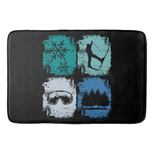 Skifahrer Wintersport Badematte