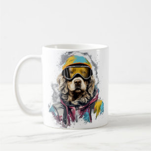 Skifahrerhund in Skibrille  6 Kaffeetasse