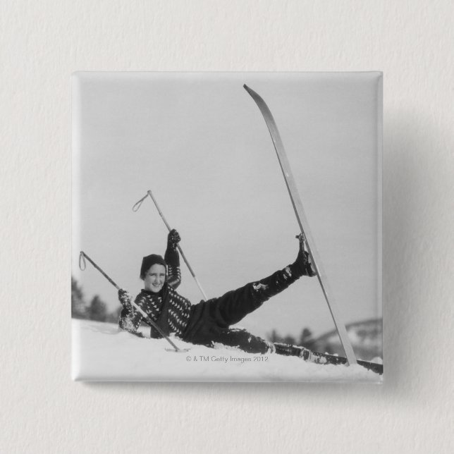 Skifahrerin 2 button (Vorderseite)