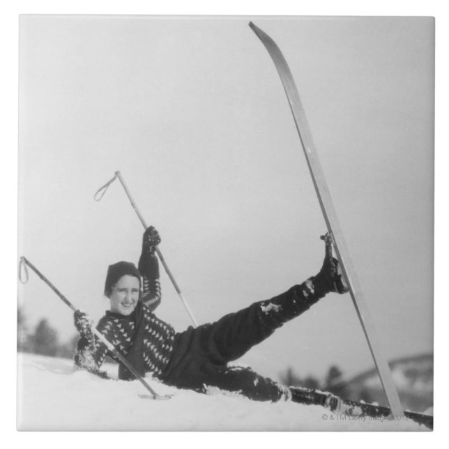 Skifahrerin 2 fliese (Vorderseite)