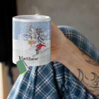 Skifahrerschnee Personalisiert Wasserfarbe Name