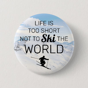 Skifans   Funny Ski Zitat Button