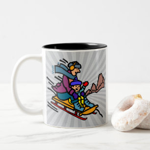 Skifans   Skigebiet   Schneesportsport Zweifarbige Tasse