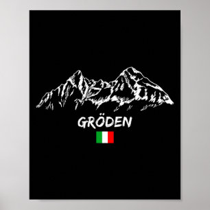 Skiferien im Panorama der Berge Après-Ski Val Poster