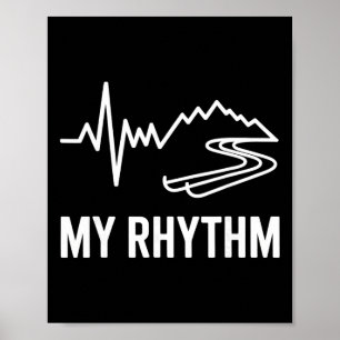Skiferien Snowboard Herzschlag Mein Rhythmus Berg Poster