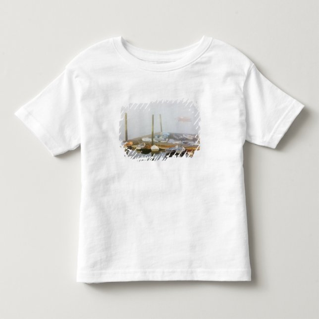 Skiffs und Morgennebel im Südwesthafen, Kleinkind T-shirt (Vorderseite)
