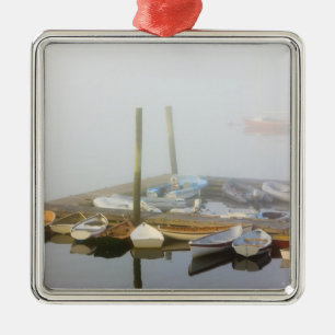 Skiffs und Morgennebel im Südwesthafen, Silbernes Ornament