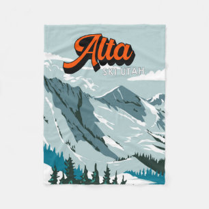 Skigebiet Alta Winter Utah Vintage Fleecedecke